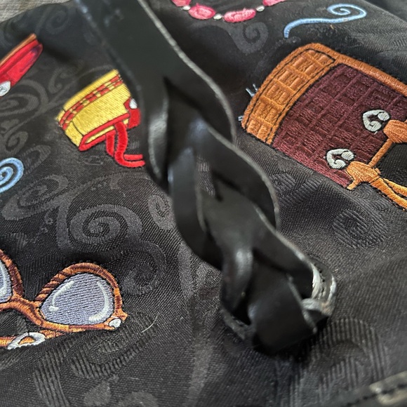 Brighton Black Embroidered Tote Purse - Picture 9 of 10